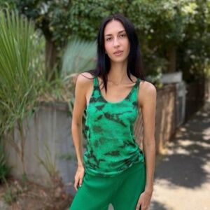 Parker Blue Ribbed Cashmere Tank Top